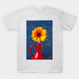 Yellow Mum In Red Pitcher T-Shirt